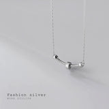 925 Silver Smile Face Choker Necklace Zircon Jewelry for Women
