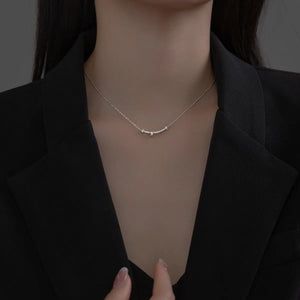 925 Silver Smile Face Choker Necklace Zircon Jewelry for Women