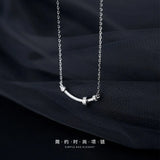 925 Silver Smile Face Choker Necklace Zircon Jewelry for Women
