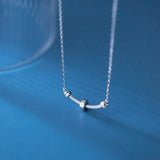 925 Silver Smile Face Choker Necklace Zircon Jewelry for Women
