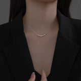 925 Silver Smile Face Choker Necklace Zircon Jewelry for Women