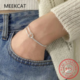 925 Silver Double Layer Chain Bracelet HipHop Jewelry for Women