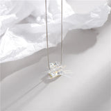 925 Silver Austrian Crystal Pendant Necklace Wedding Party Jewelry