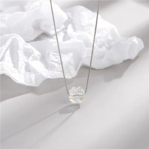 925 Silver Austrian Crystal Pendant Necklace Wedding Party Jewelry