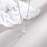 925 Silver Austrian Crystal Pendant Necklace Wedding Party Jewelry