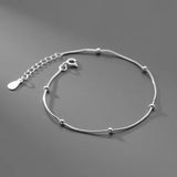 925 Silver Ball Beads Snake Chain Bracelet for Women