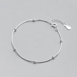 925 Silver Ball Beads Snake Chain Bracelet for Women