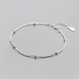 925 Silver Ball Beads Snake Chain Bracelet for Women