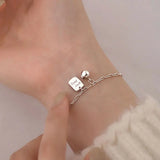 925 Silver Ball Lucky Bracelet Platinum Plating