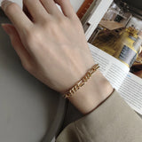 925 Sterling Silver Chain Link Bracelet 18K Heavy Punk Hip Hop Bangle