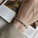 925 Sterling Silver Chain Link Bracelet 18K Heavy Punk Hip Hop Bangle