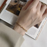 925 Sterling Silver Chain Link Bracelet 18K Heavy Punk Hip Hop Bangle
