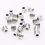 925 Silver Bead Alphabet 26 Letters Initial Charm Bangle DIY Jewelry