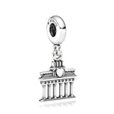 925 Silver Berlin Brandenburg Gate Dangle Charm for Bracelet Gift