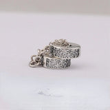925 Sterling Silver Safety Chain Clip Bead Charm for Bracelet DIY Jewelry