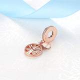 925 Silver Bead Family Rose Tree Dangle Pendant Charm for Bracelet DIY