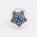 925 Sterling Silver Bead Full cz Star Stopper Safety Lock Clip Charm