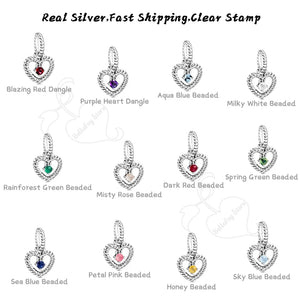 925 Silver Birthstone Charms Pendants for Bracelets Necklaces Bangles