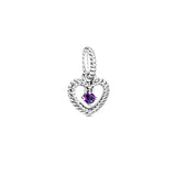 925 Silver Birthstone Charms Pendants for Bracelets Necklaces Bangles