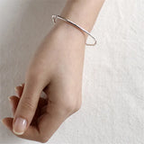 925 Silver Beads Bracelet, Hollow Tube Elastic Rope Bangles