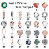 925 Silver Family Tree Reflexions Clip Charm Pave Heart