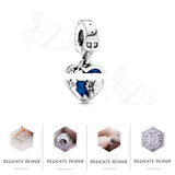 925 Silver Heart Dangle Beads for DIY Jewelry
