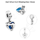 925 Silver Heart Dangle Beads for DIY Jewelry