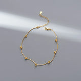 925 Silver Line Stitching Anklet Snake Chain Foot Chain Women's Bracelet