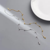 925 Silver Line Stitching Anklet Snake Chain Foot Chain Women's Bracelet