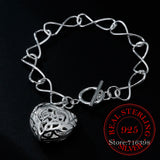 925 Sterling Silver Heart Charms Bracelet for Women
