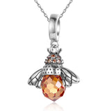 925 Silver Zircon Bee Charm Bracelet Necklace DIY