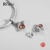 925 Silver Zircon Bee Charm Bracelet Necklace DIY