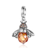 925 Silver Zircon Bee Charm Bracelet Necklace DIY