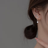925 Silver Big Dipper Ear Cuffs Star Zircon Earrings