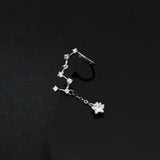 925 Sterling Silver Big Dipper Ear Cuffs Star Zircon Earrings