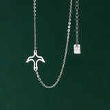 925 Silver Bird Necklace Choker for Women Summer Jewelry