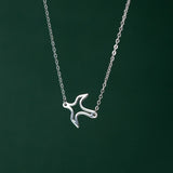 925 Silver Bird Necklace Choker for Women Summer Jewelry