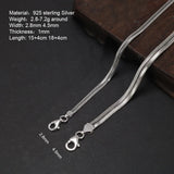 925 Silver Blade Snake Chain Bracelet 4" Extension Jewelry Gift