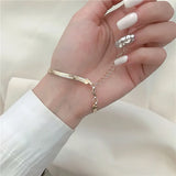 925 Silver Blade Snake Chain Bracelet 4" Extension Jewelry Gift