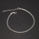 925 Silver Blade Snake Chain Bracelet 4" Extension Jewelry Gift