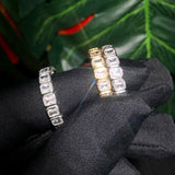 925 Silver Rectangle Cz Paved Wedding Ring