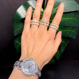 925 Silver Rectangle Cz Paved Wedding Ring