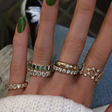 925 Silver Rectangle Cz Paved Wedding Ring