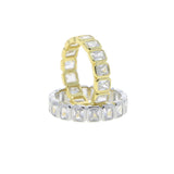 925 Silver Rectangle Cz Paved Wedding Ring