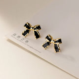 925 Silver Bowknot Stud Earrings Sweet Butterfly Jewelry