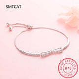 925 Silver Bowknot Zircon Tennis Bracelet Wedding Jewelry