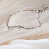 925 Silver Bowknot Zircon Tennis Bracelet for Women