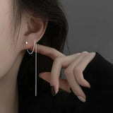 925 Silver Box Chain Tassel Earrings Prevent Allergy Ear Line Femme Fine Jewelry