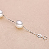 925 Silver Bracelet Natural Pearl Chain Women Jewelry Wedding Gift