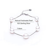 925 Silver Bracelet Natural Pearl Chain Women Jewelry Wedding Gift